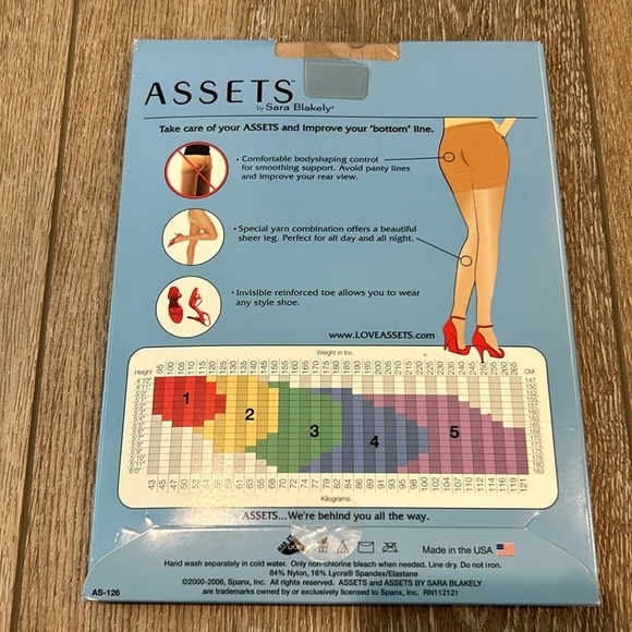 NWT Assets by Sara Blakely Perfect Pantyhose Size 4 175-220 lbs Buff NEW - Picture 5 of 6